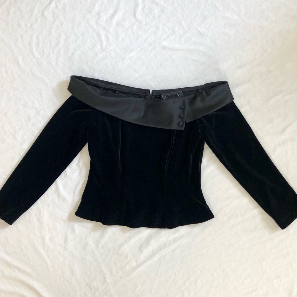 Black off the shoulder fancy evening top